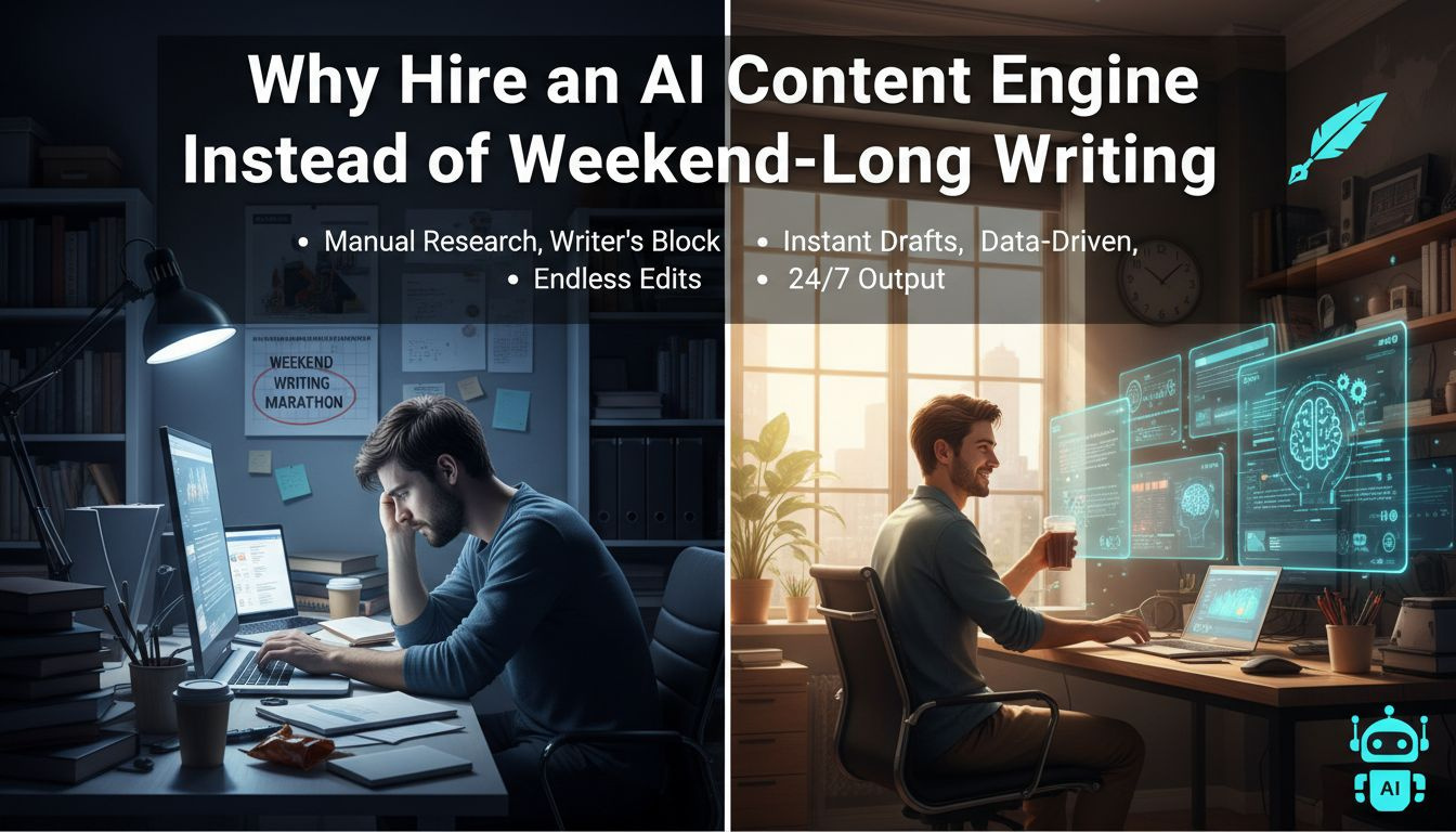 AI content engine frees weekends for high-value work while delivering publish-ready, SEO-friendly articles