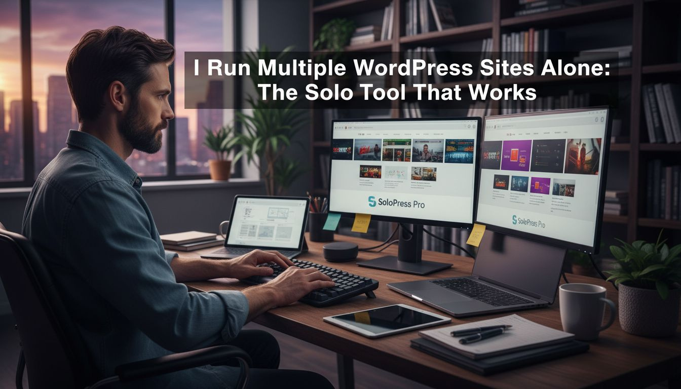 Solo WordPress admin juggling multiple sites with a single management tool