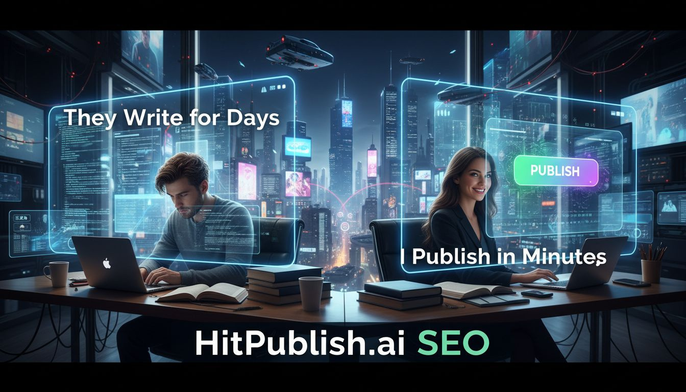Marketer compares long-form writing vs rapid WordPress publishing using HitPublish.ai